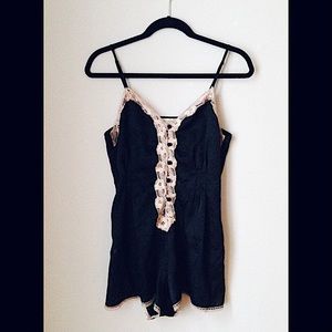 VICTORIAS SECRET vintage lace satin romper
